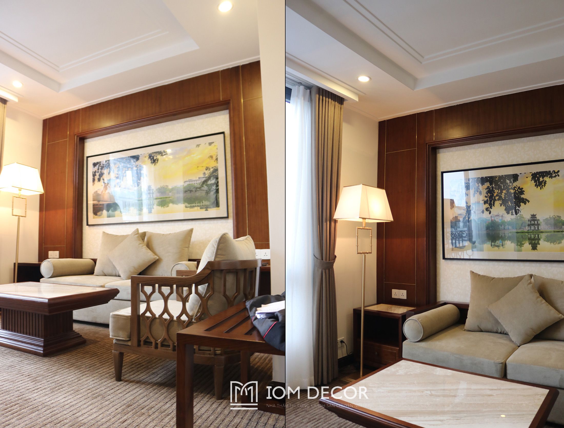 Bộ đồ nội thất Phòng Suite khách sạn tiêu chuẩn 4 sao gô tự nhiên phun sơn Pu. K (