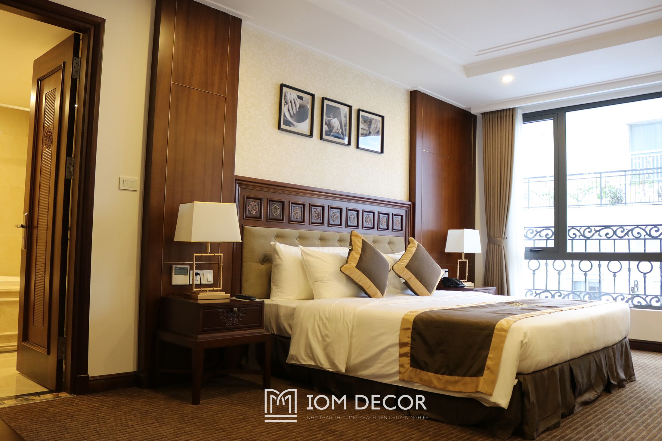 Bộ đồ nội thất Phòng Suite khách sạn tiêu chuẩn 4 sao gô tự nhiên phun sơn Pu. K ( (11)